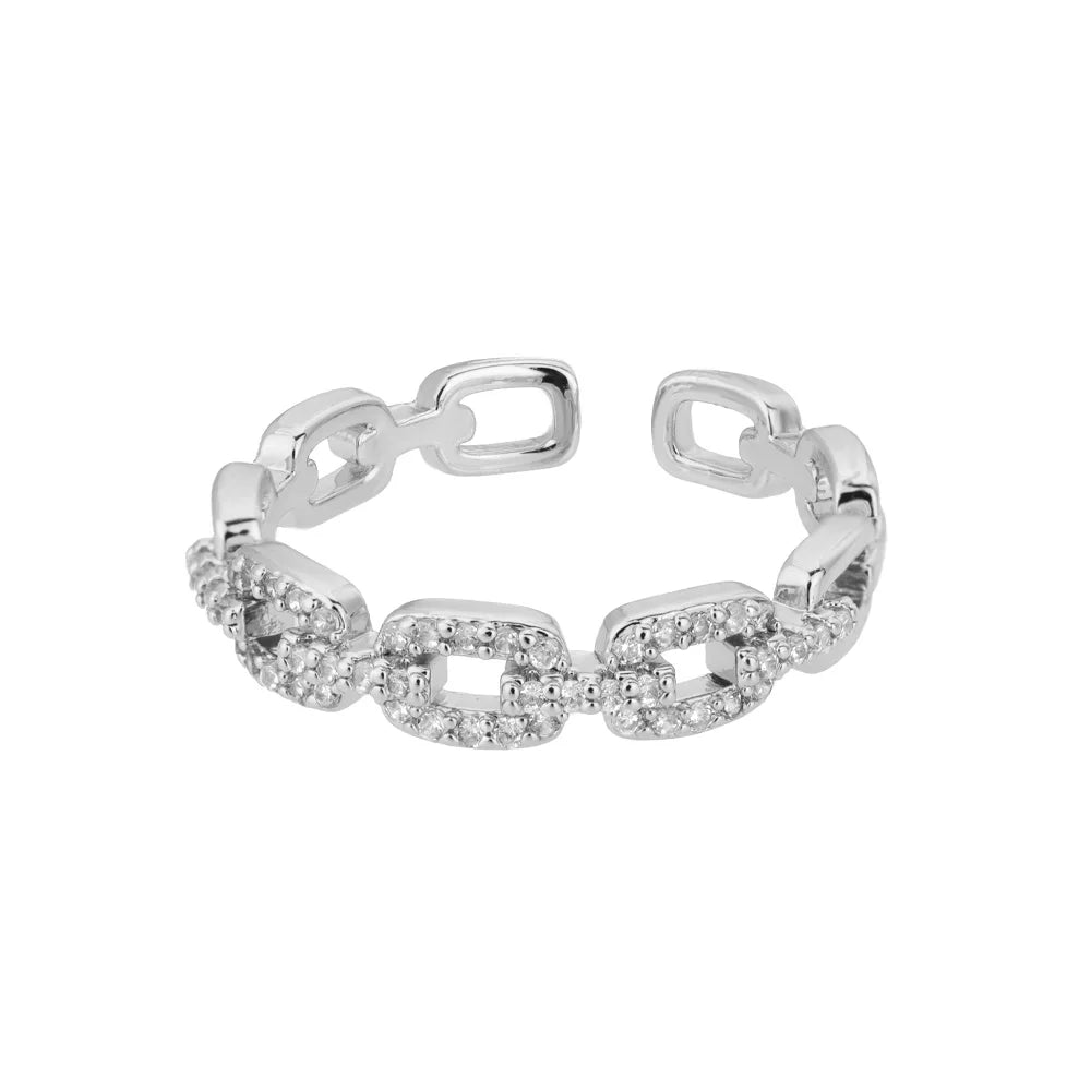 Classic Zircon Twist Chain Rings