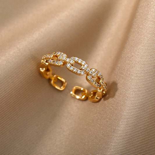 Classic Zircon Twist Chain Rings