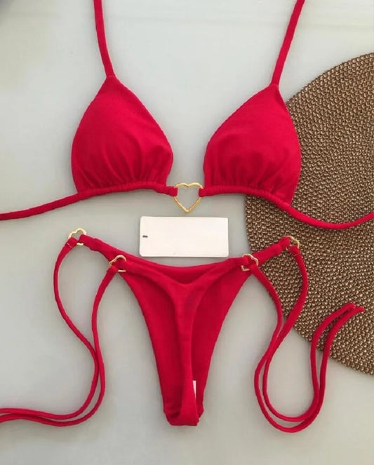 Crimson Allure Bikini Set